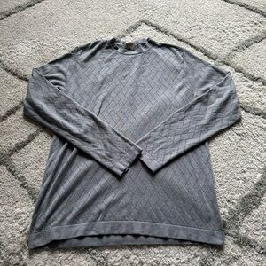 Armani Collezioni Knit Crewneck Sweater Gray diamond print men’s size small